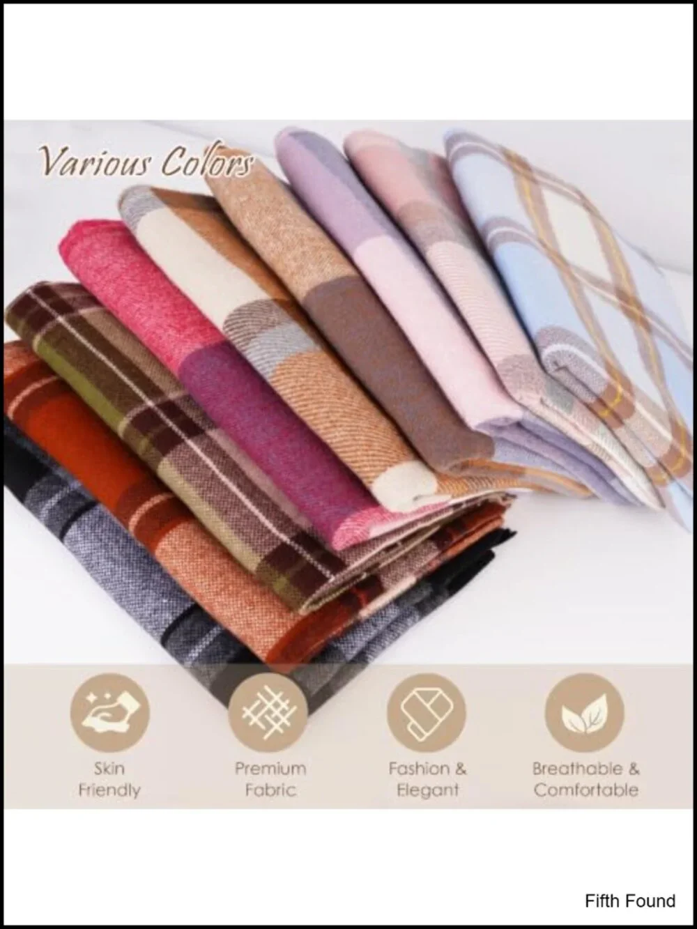 Womens Plaid Winter Scarf Tassel Shawl Wrap 100% Polyester